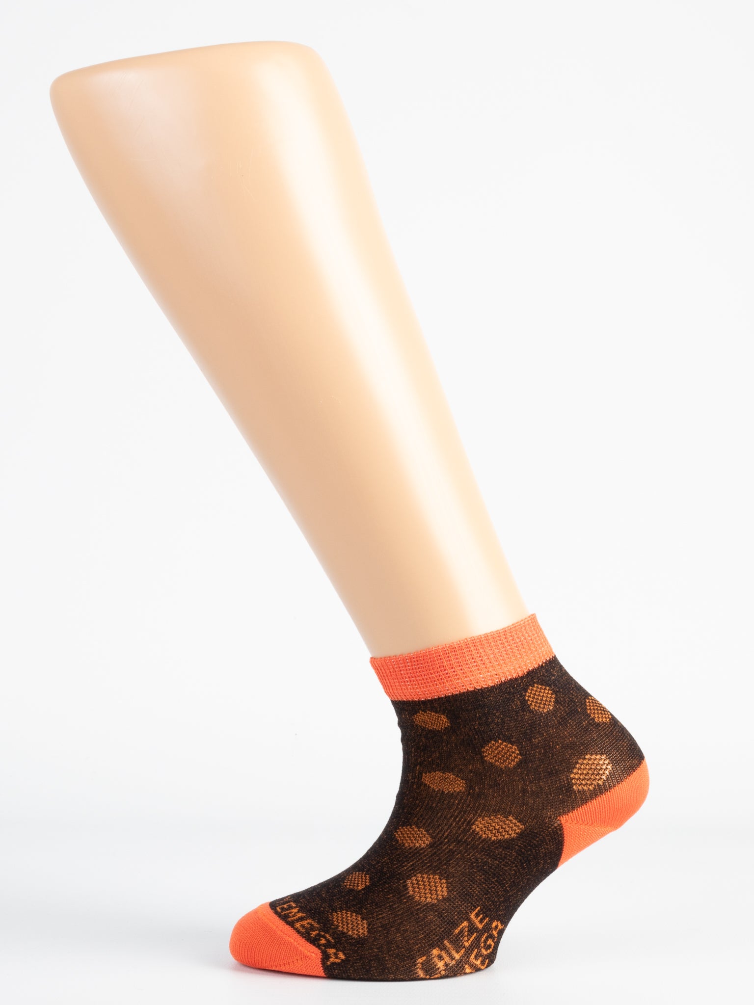 Calza Bimbo in Filo di Scozia - pois traforato melangiato