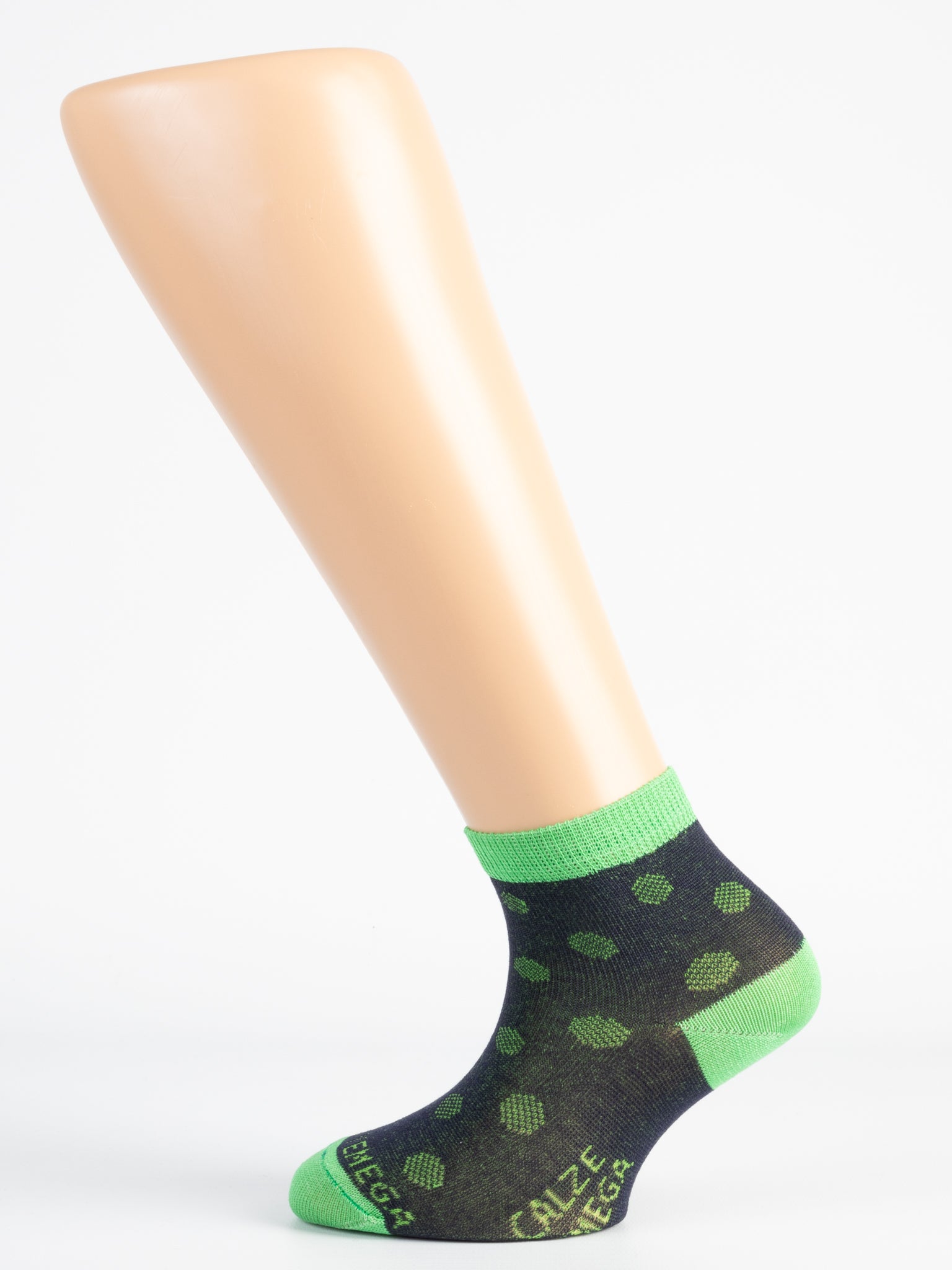 Calza Bimbo in Filo di Scozia - pois traforato melangiato