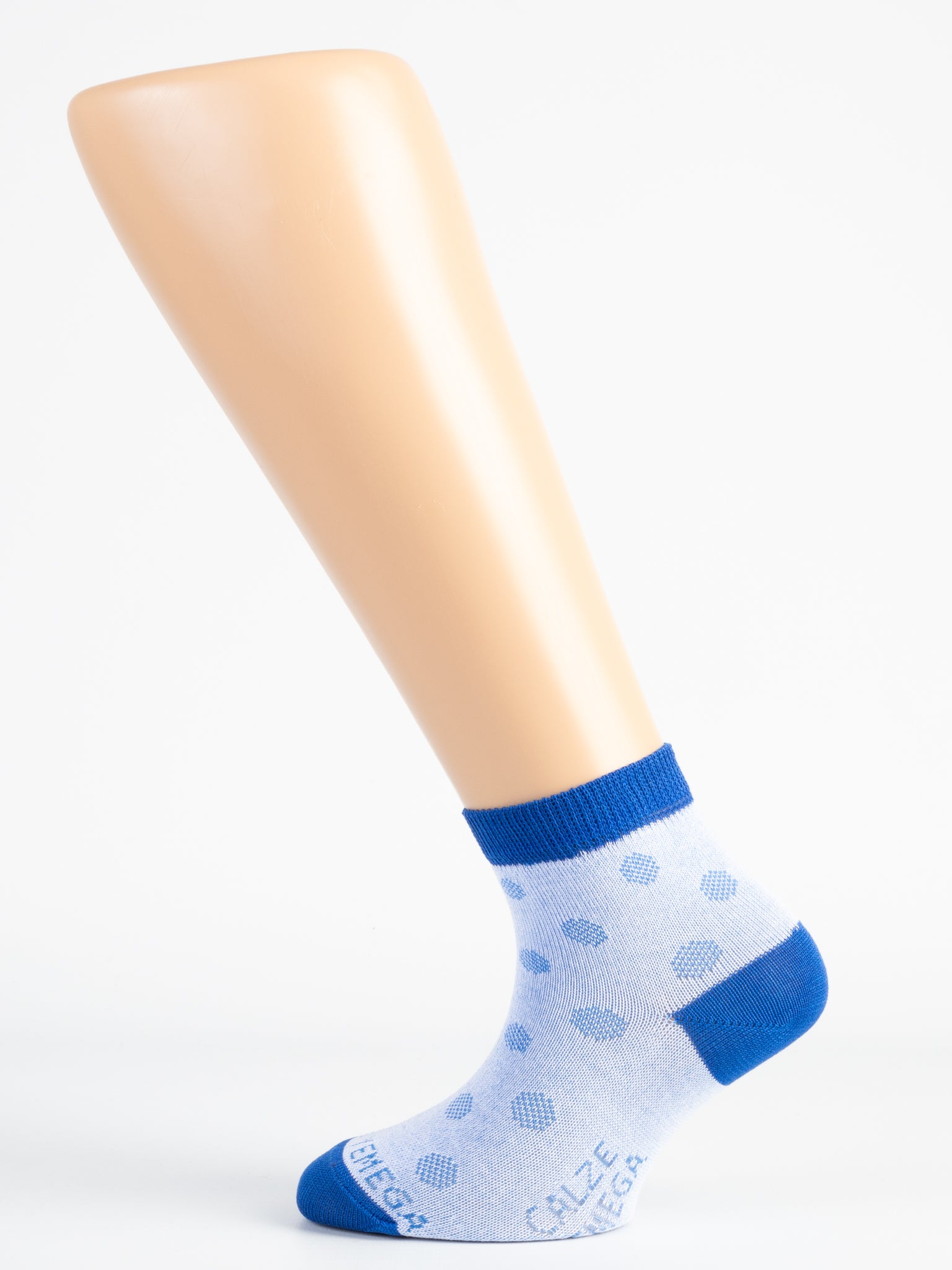 Calza Bimbo in Filo di Scozia - pois traforato melangiato