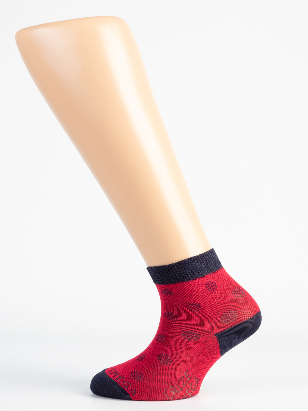 Calza Bimbo in Filo di Scozia - pois traforato melangiato