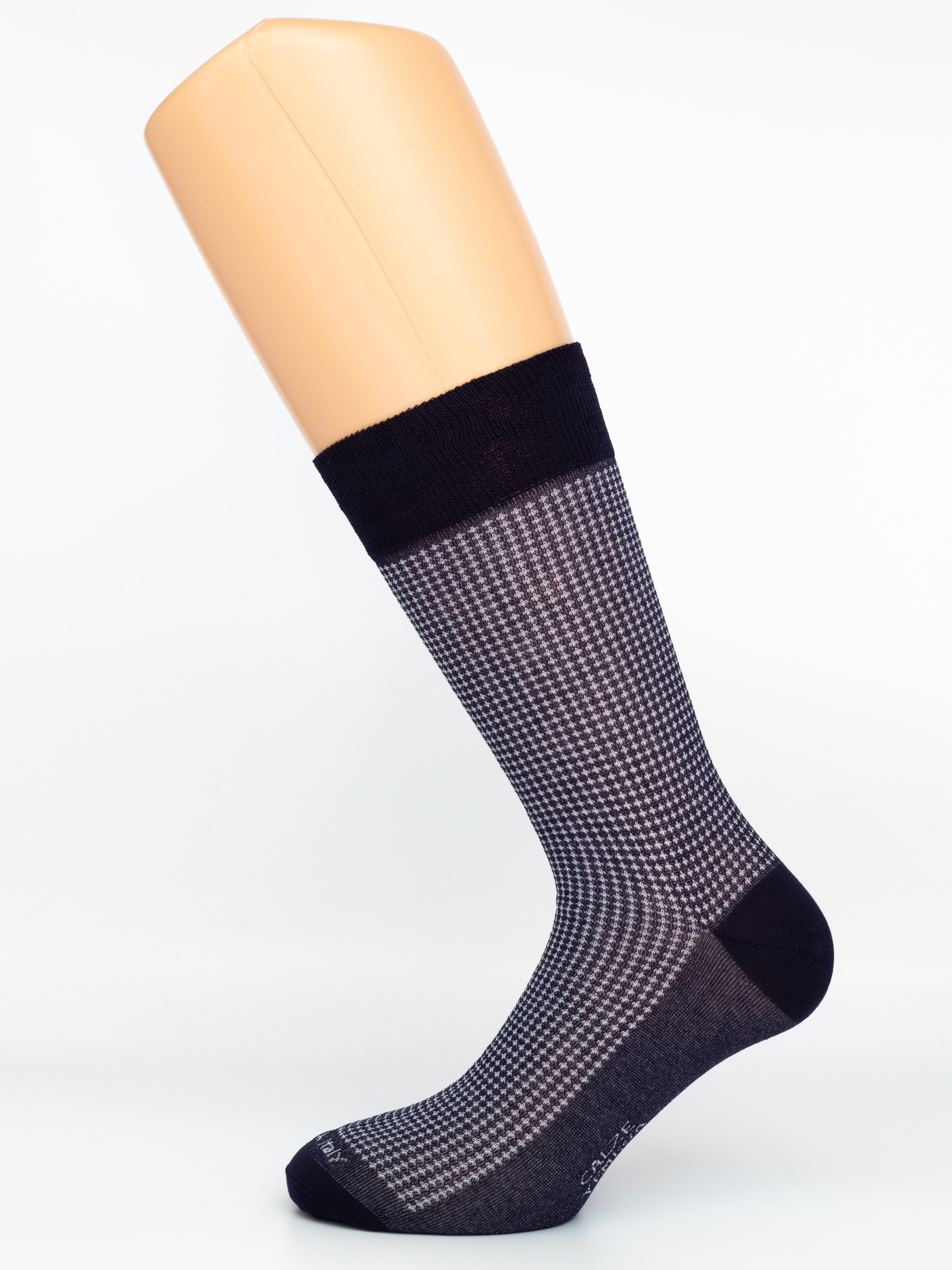 Calza Uomo in Filo di Scozia – pois 3d