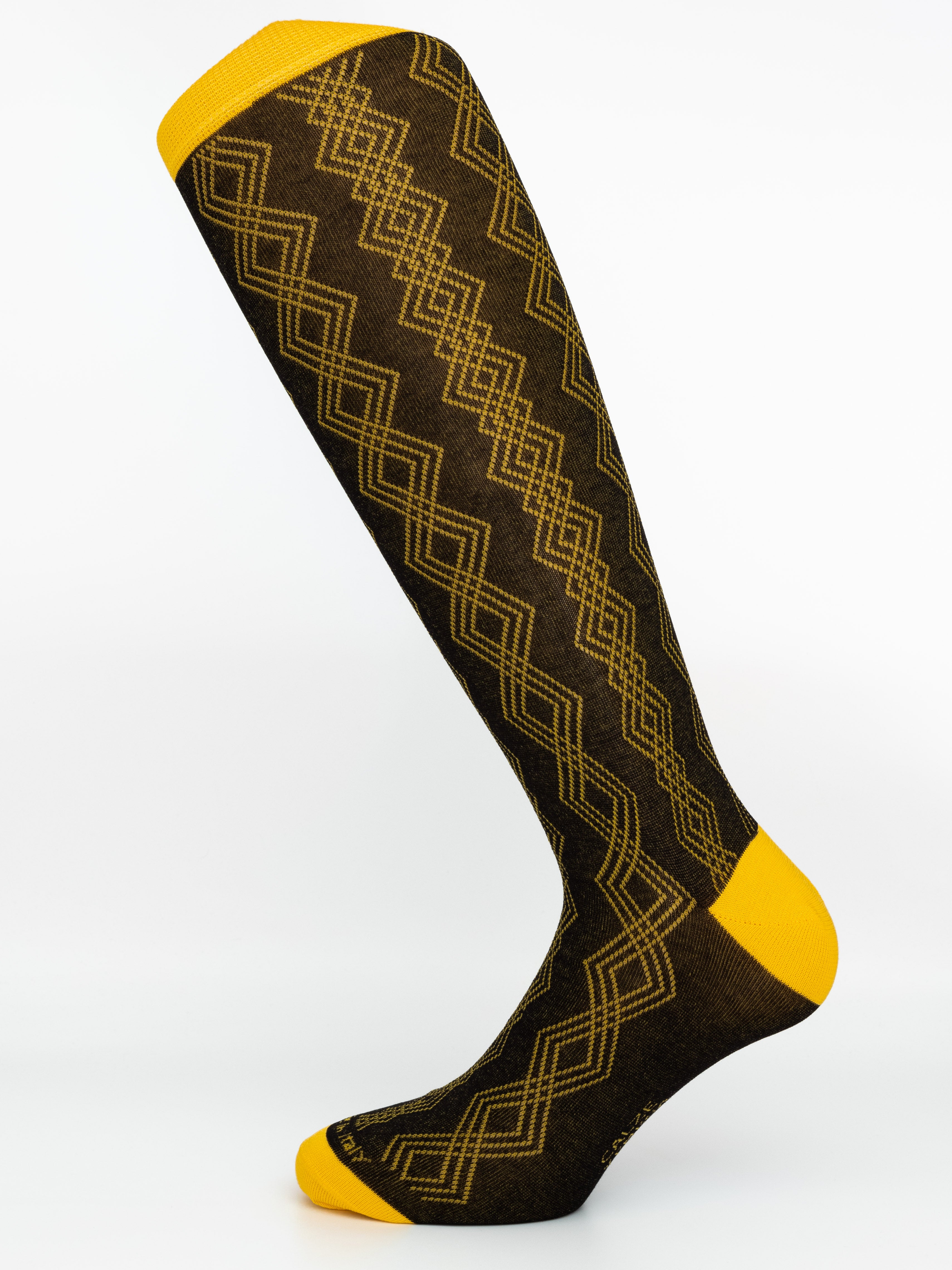 Calza Uomo in Filo di Scozia –   riga a rombi