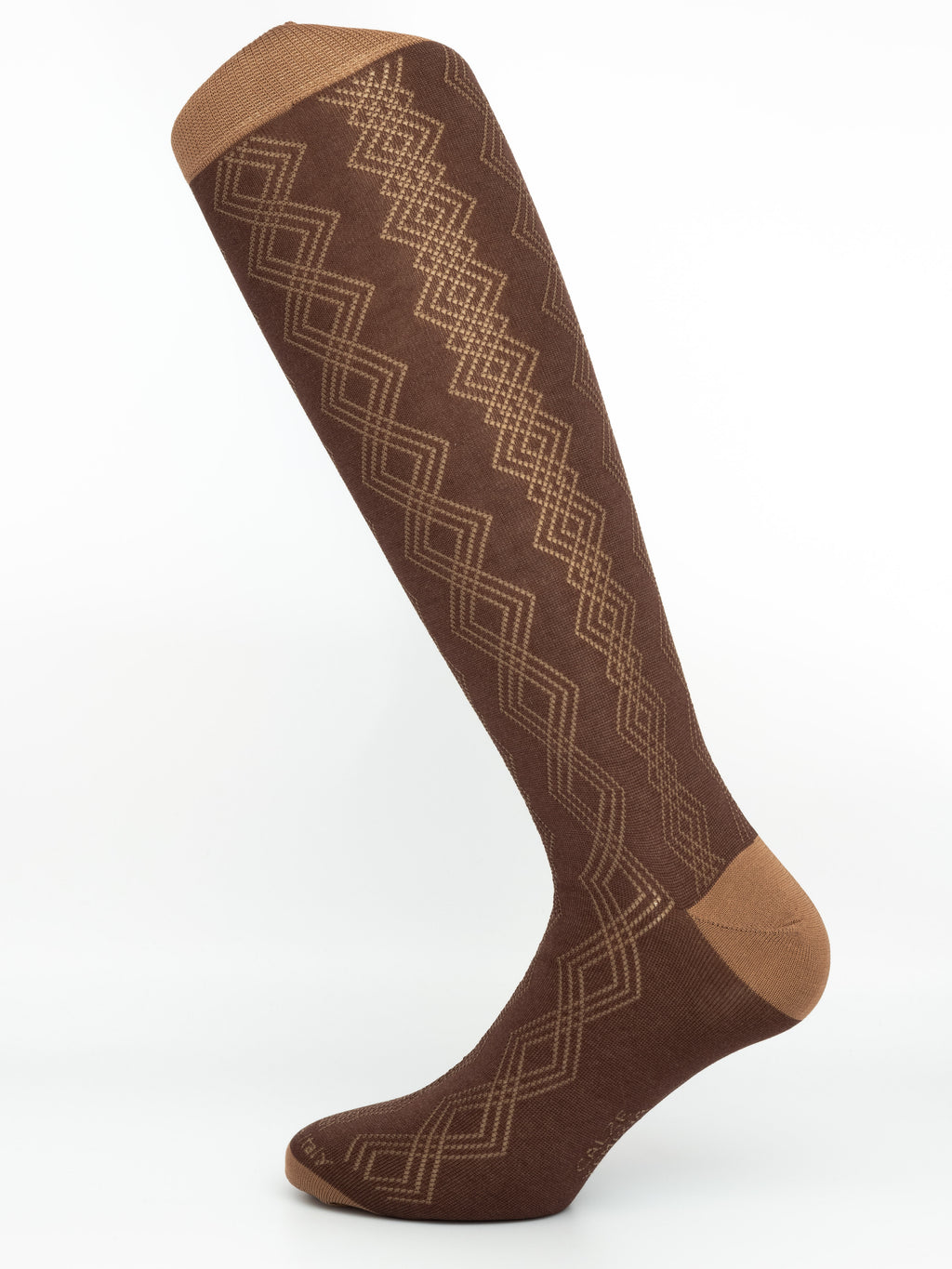 Calza Uomo in Filo di Scozia –   riga a rombi