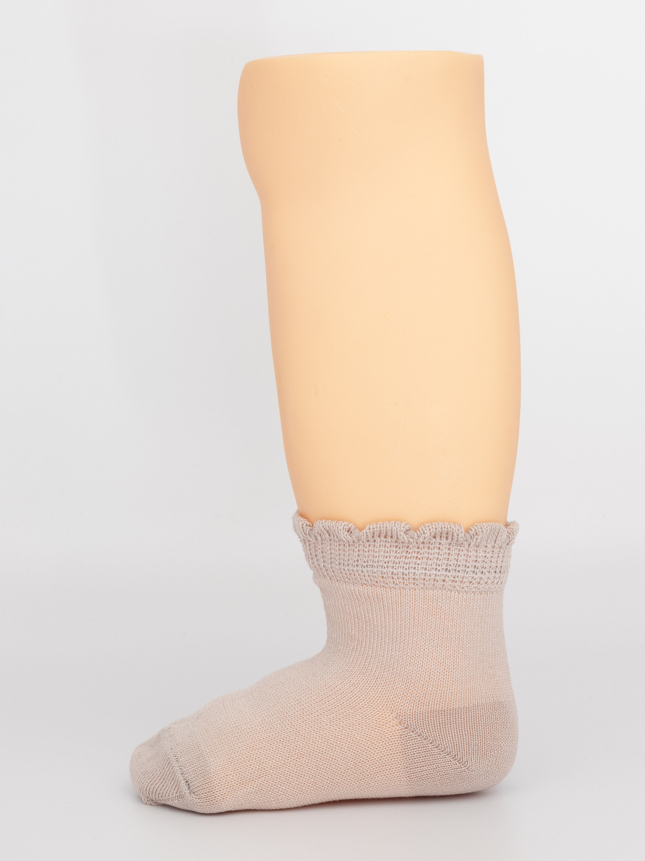 Calza neonato in Filo di Scozia - polsino elaborato