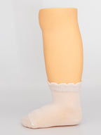 Calza neonato in Filo di Scozia - polsino elaborato