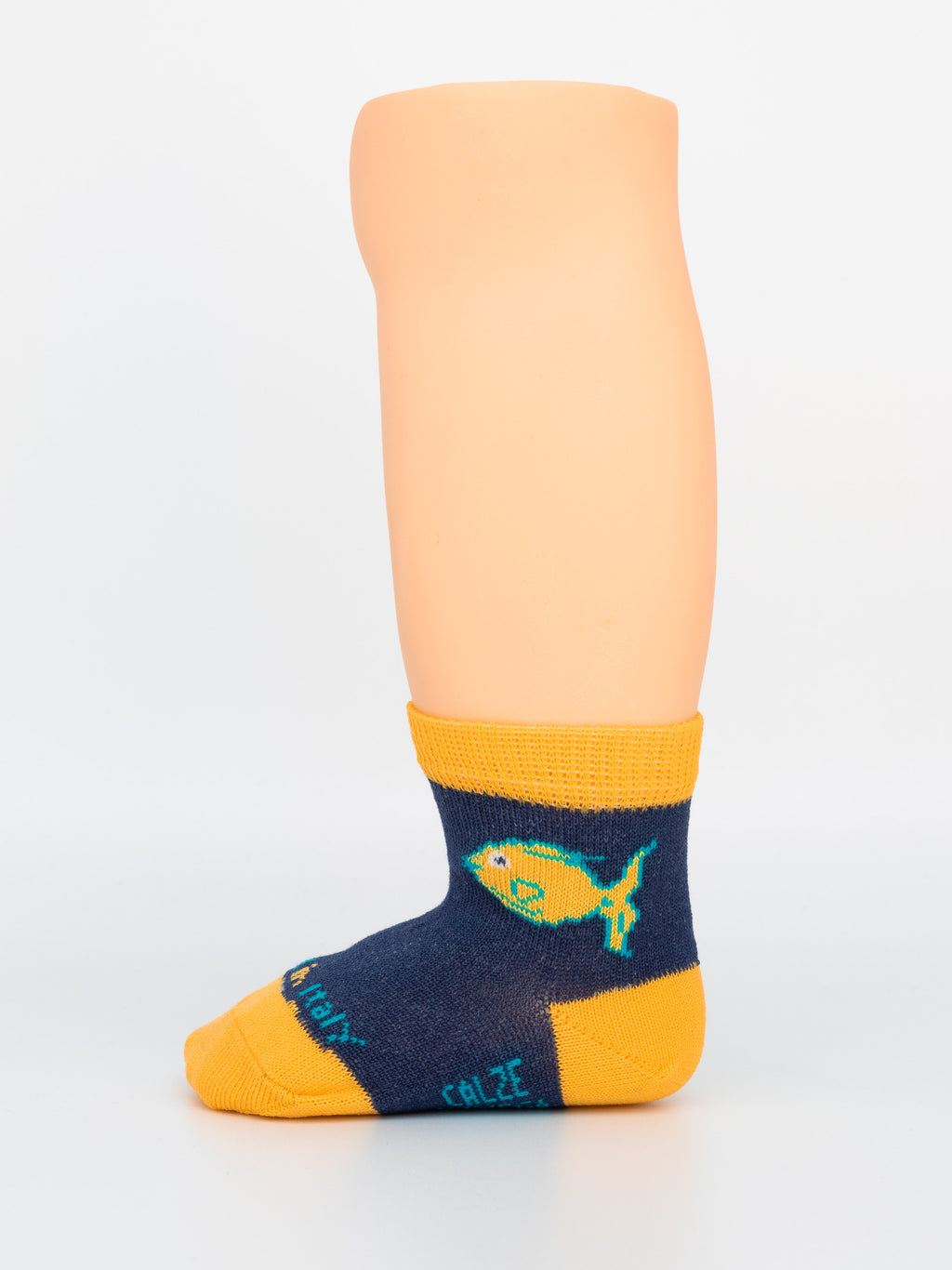 Calza neonato in Filo di Scozia - tris mare